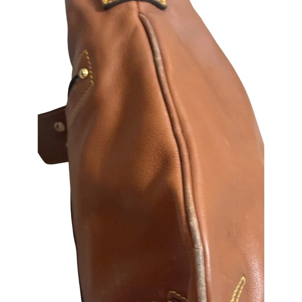 Marc Jacobs VTG Y2K Slouchy Brown Leather Hobo Bag Gold Hardware Italy 2000s